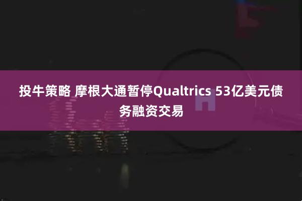 投牛策略 摩根大通暂停Qualtrics 53亿美元债务融资交易
